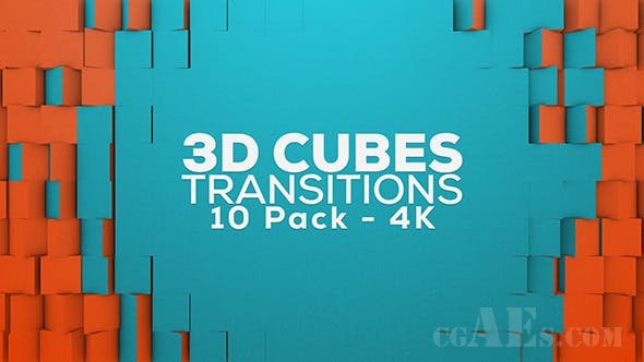3D魔方转场4K视频-VIDEOHIVE – 3D CUBES TRANSITIONS – 10 PACK – 4K 18516316