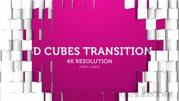 高清3D魔方视频转场-VIDEOHIVE – 3D CUBES TRANSITION 01 – 4K 18009580