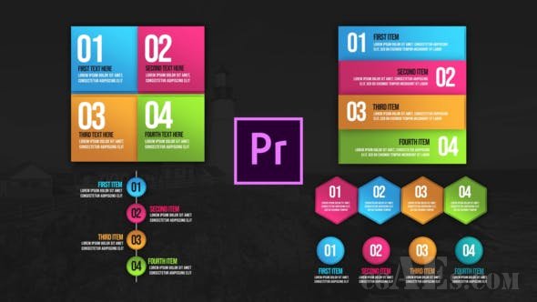 信息图表动画列表-VIDEOHIVE – INFOGRAPHIC ANIMATED LISTS- PREMIERE PRO 26309311