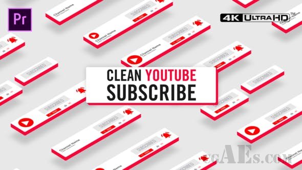 简洁的视频订阅模板-VIDEOHIVE – CLEAN YOUTUBE SUBSCRIBE – 26355376