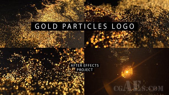金色粒子LOGO展示-VIDEOHIVE – GOLD PARTICLES LOGO – 26580796