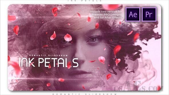 墨水花瓣浪漫幻灯片-VIDEOHIVE – INK PETALS ROMANTIC SLIDESHOW 26550301