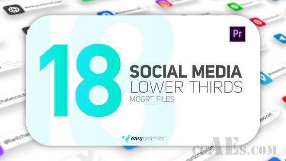 18种LOGO字幕条-VIDEOHIVE – MODERN SOCIAL MEDIA LOWER THIRDS 26662706