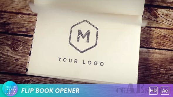 翻书动画展示LOGO-VIDEOHIVE – FLIP BOOK OPENER – 26595218