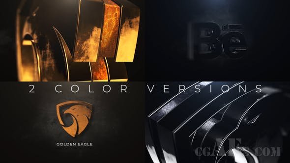 震撼大气3D LOGO包装-VIDEOHIVE – GOLD AND SILVER LOGO REVEAL – 24753721