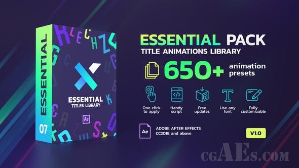 标题动画预设库-VIDEOHIVE – TYPEX – ESSENTIAL PACK: TITLE ANIMATION PRESETS LIBRARY V1.2.2 – 25736756