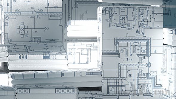 建筑图纸揭示LOGO展示-VIDEOHIVE – CONSTRUCTION AND ELECTRIC BLUEPRINTS WHITE INTRO. 6 READY PRESETS. – 26540946