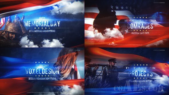 片头标题模板-VIDEOHIVE – MEMORIAL DAY TITLE – 26834386