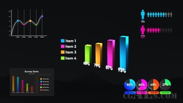 动态统计模板-VIDEOHIVE – INFOGRAPHIC SMART GRAPHS – 26888492