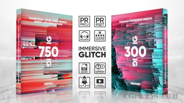 花屏转换，预设，标题，徽标，资产，声音FX包-VIDEOHIVE – GLITCH TRANSITIONS, PRESETS, TITLES, LOGOS, ASSETS, SOUND FX PACK – 22228853