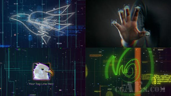 扫描指纹生物识别LOGO包装-VIDEOHIVE – SCAN FINGERPRINT BIOMETRICS LOGO REVEAL – 27184261