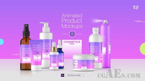 化妆品广告模板-VIDEOHIVE – ANIMATED PRODUCT MOCKUPS – COSMETICS PACK – 25513188