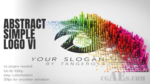 漂亮的抽象彩色方块揭示LOGO包装-VIDEOHIVE – ABSTRACT SIMPLE LOGO 1 – 27801776