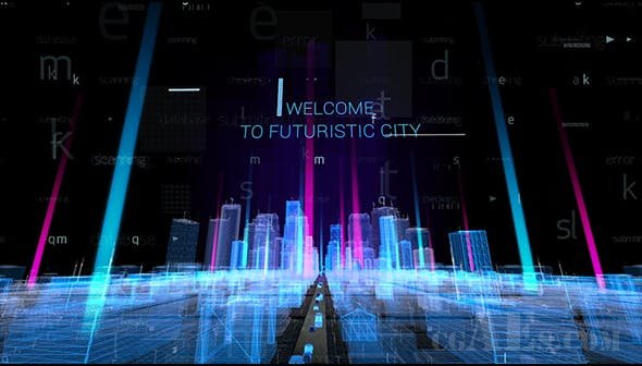 全息图城市标题AE模板-VIDEOHIVE – HOLOGRAM CITY TITLES 20882857