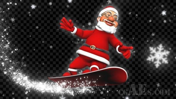 3D圣诞老人滑雪板包-VIDEOHIVE – 3D SANTA SNOWBOARD (5-PACK) – 23061022