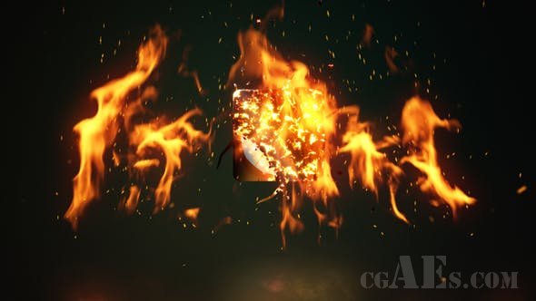 燃烧中的LOGO包装-VIDEOHIVE – FIRE LOGO REVEAL – 28587599