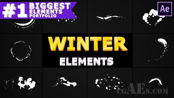冬季元素特效工具包-VIDEOHIVE – WINTER ELEMENTS PACK | AFTER EFFECTS 29593330