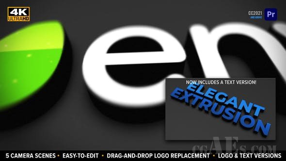 优雅的挤压3D LOGO包装-VIDEOHIVE – ELEGANT EXTRUSION 3D LOGO | DRAG-AND-DROP MOGRT FOR PREMIERE – 31347117