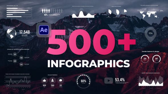 信息图表自动化特效动画AE模板-Videohive – Infographics – 43277101