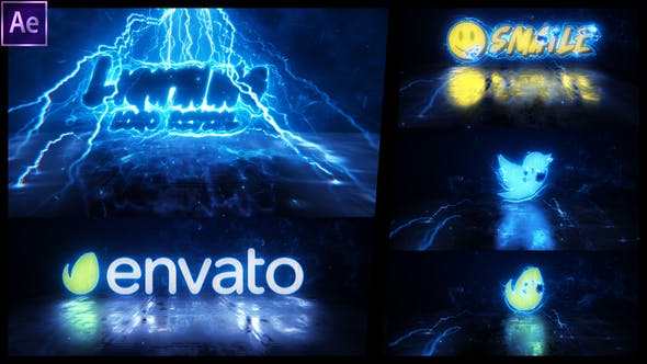 LOGO标识包装展示AE模版-Videohive Thunder and Lightning Logo Reveal 44065265