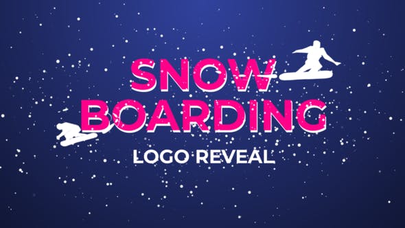 雪花logo标志演绎Snowboarding Logo Reveal