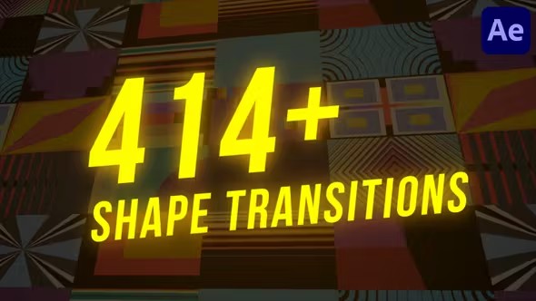 400多套矢量图形转场过渡AE模版414+ Shape Transitions for After Effects