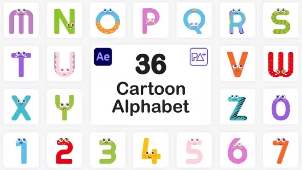26个特效卡通字母表